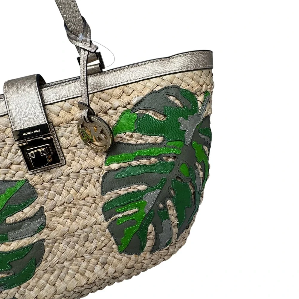 Michael Michael Kors Cecelia Large Basket Tote Malibu Palm NWT $398